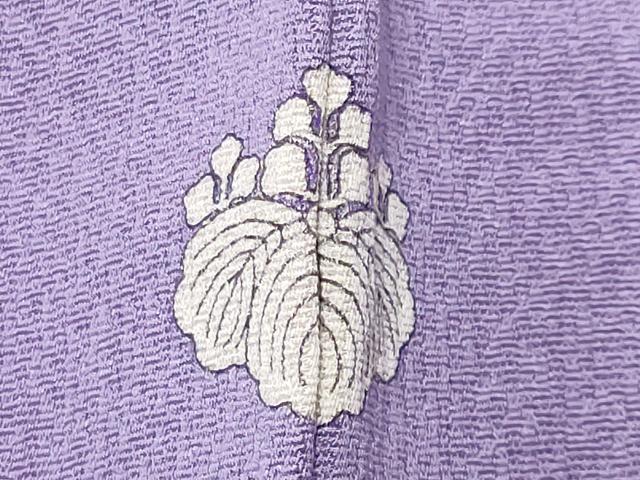 平和屋着物●上質な色無地　錦花鳥文様　新御所　薄葡萄色　反端付き　正絹　逸品　CABI0728gh