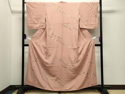 平和屋着物●上質な小紋　鬘帯花文　金彩　正絹　逸品　未使用　CABI0729gh