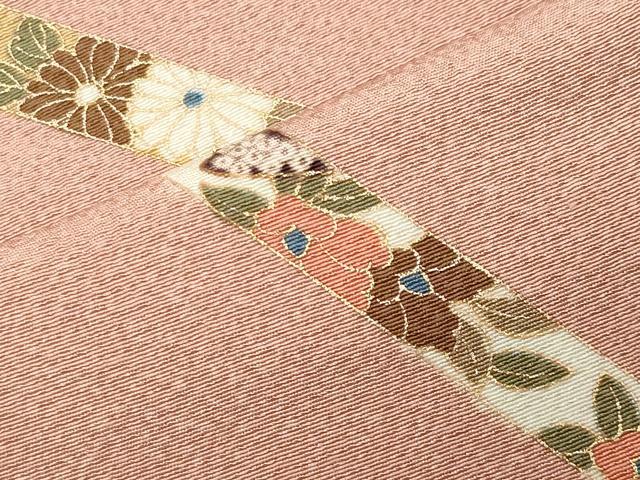 平和屋着物●上質な小紋　鬘帯花文　金彩　正絹　逸品　未使用　CABI0729gh
