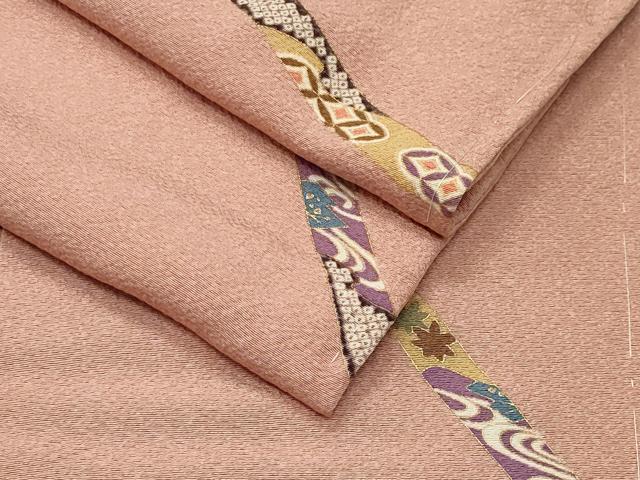 平和屋着物●上質な小紋　鬘帯花文　金彩　正絹　逸品　未使用　CABI0729gh