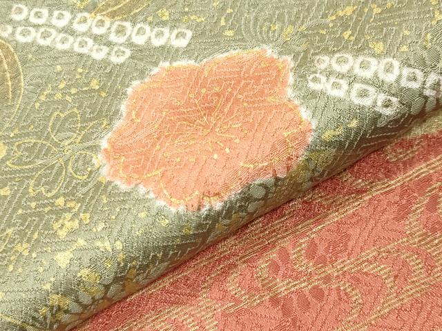 平和屋着物●訪問着　絞り　舞桜文　金彩　正絹　逸品　CABI0732gh