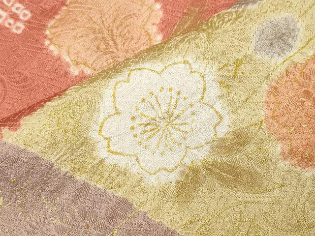 平和屋着物●訪問着　絞り　舞桜文　金彩　正絹　逸品　CABI0732gh