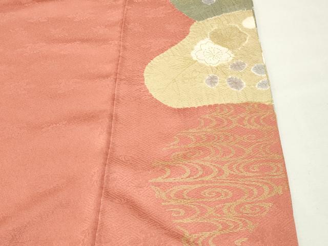 平和屋着物●訪問着　絞り　舞桜文　金彩　正絹　逸品　CABI0732gh