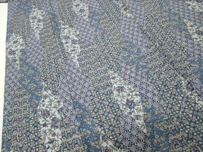 平和屋着物●結城紬　更紗花唐草文　証紙付き　正絹　逸品　未使用　CABI0736gh