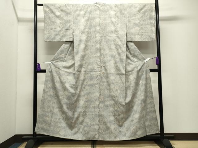 平和屋着物●本場結城紬　重要無形文化財　100亀甲　菱吉祥文　正絹　逸品　CABI0737gh