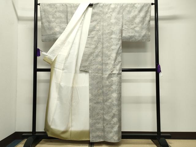 平和屋着物●本場結城紬　重要無形文化財　100亀甲　菱吉祥文　正絹　逸品　CABI0737gh