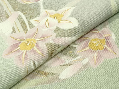 平和屋着物●訪問着　駒刺繍　短冊花文　暈し染め　金彩　正絹　逸品　CABI0741gh
