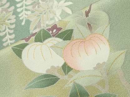平和屋着物●訪問着　駒刺繍　短冊花文　暈し染め　金彩　正絹　逸品　CABI0741gh