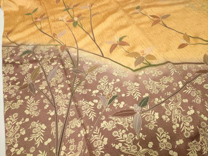 平和屋着物●訪問着　作家物　南天飛鶴文　暈し染め　金彩　正絹　逸品　CABI0746gh