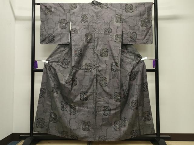 平和屋着物●本場大島紬　7マルキ　吉祥花文　正絹　逸品　CABI0747gh