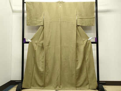 平和屋着物●上質な色無地　花唐草地紋　梅幸茶色　正絹　逸品　未使用　CABI0749gh