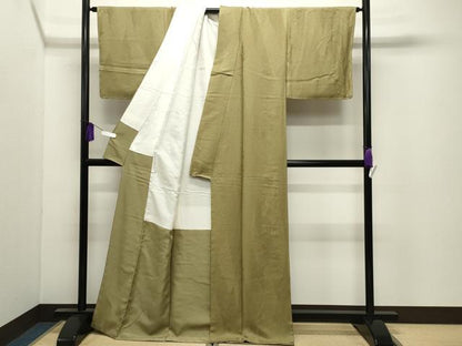 平和屋着物●上質な色無地　花唐草地紋　梅幸茶色　正絹　逸品　未使用　CABI0749gh