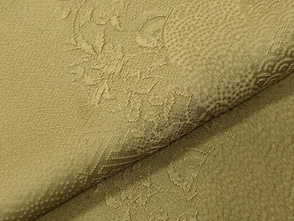 平和屋着物●上質な色無地　花唐草地紋　梅幸茶色　正絹　逸品　未使用　CABI0749gh