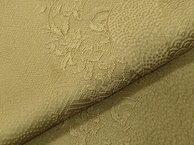 平和屋着物●上質な色無地　花唐草地紋　梅幸茶色　正絹　逸品　未使用　CABI0749gh