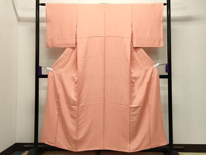 平和屋着物●上質な色無地　花唐草地紋　東雲色　正絹　逸品　CABI0750gh