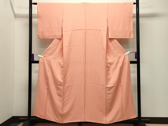 平和屋着物●上質な色無地　花唐草地紋　東雲色　正絹　逸品　CABI0750gh