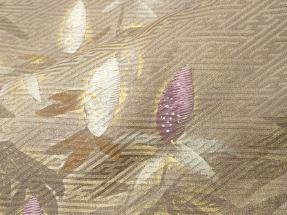 平和屋着物●訪問着　手描き　刺繍　草花文　暈し染め　金銀彩　正絹　逸品　CABI0751gh