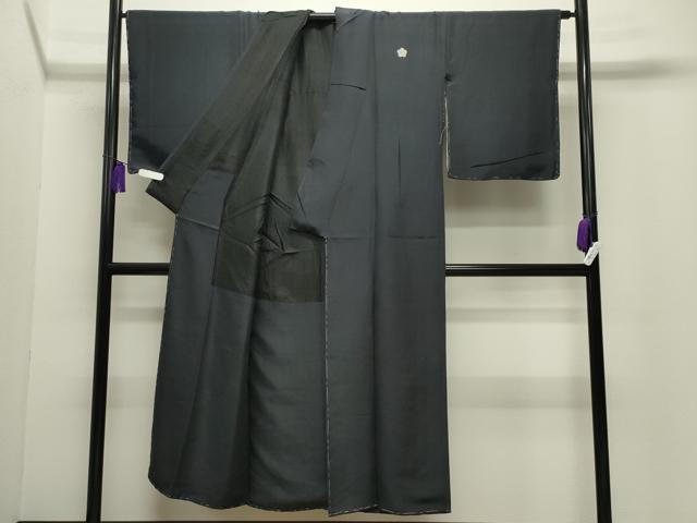 平和屋着物●紋付　漆黒色　正絹　逸品　CABI0753gh