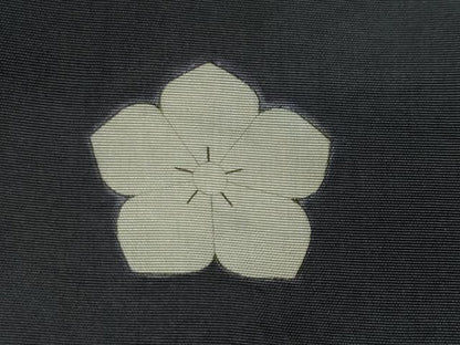 平和屋着物●紋付　漆黒色　正絹　逸品　CABI0753gh