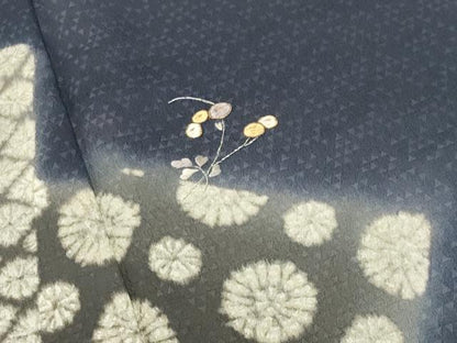 平和屋着物●訪問着　刺繍　万寿菊花文　暈し染め　金銀糸　正絹　逸品　未使用　CABI0755gh