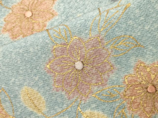 平和屋着物●訪問着　絞り　刺繍　雲取り花唐草文　金彩　正絹　逸品　CABI0756gh