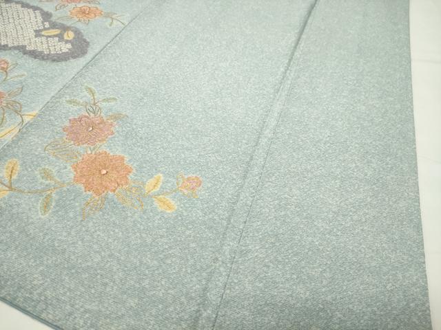 平和屋着物●訪問着　絞り　刺繍　雲取り花唐草文　金彩　正絹　逸品　CABI0756gh