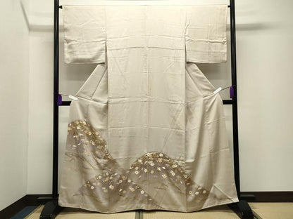 平和屋着物●豪華色留袖　駒刺繍　遠山吹き寄せ文　暈し染め　金彩　三越扱い　正絹　逸品　未使用　CABI0758gh