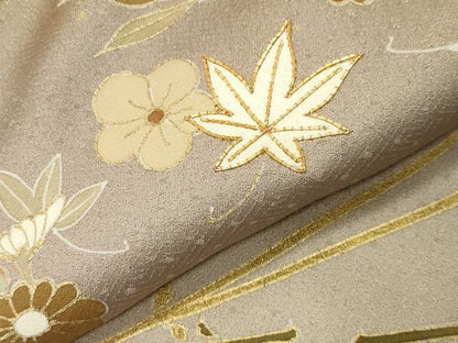 平和屋着物●豪華色留袖　駒刺繍　遠山吹き寄せ文　暈し染め　金彩　三越扱い　正絹　逸品　未使用　CABI0758gh