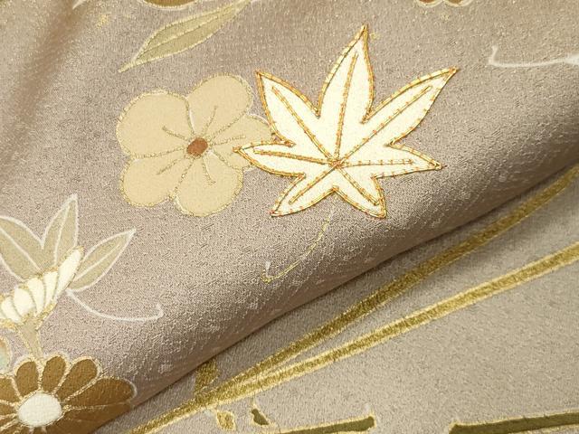 平和屋着物●豪華色留袖　駒刺繍　遠山吹き寄せ文　暈し染め　金彩　三越扱い　正絹　逸品　未使用　CABI0758gh