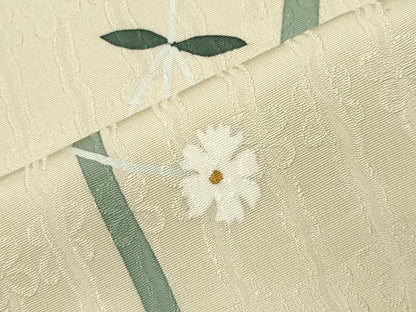 平和屋着物●上質な小紋　作家物　草花文　まるやま扱い　反端付き　正絹　逸品　CABI0760gh