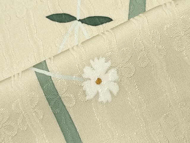 平和屋着物●上質な小紋　作家物　草花文　まるやま扱い　反端付き　正絹　逸品　CABI0760gh