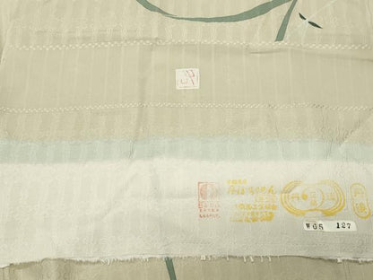 平和屋着物●上質な小紋　作家物　草花文　まるやま扱い　反端付き　正絹　逸品　CABI0760gh