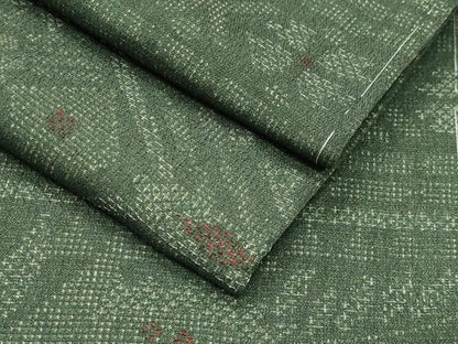 平和屋着物●白鷹お召　吉祥花文　正絹　逸品　未使用　CABI0762gh
