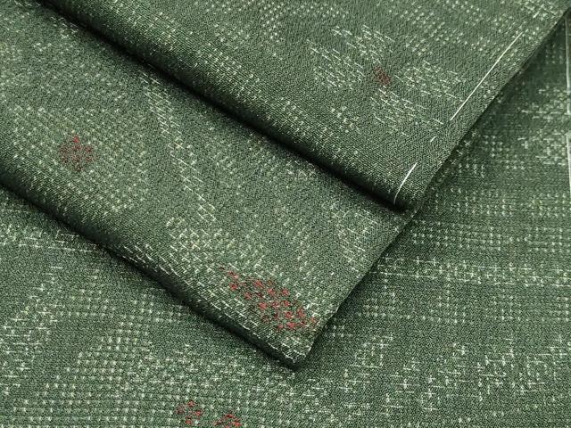 平和屋着物●白鷹お召　吉祥花文　正絹　逸品　未使用　CABI0762gh