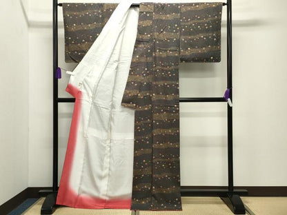 平和屋着物●上質な小紋　幽幻賛美　秘裳華伝　舞桜文　金彩　まるやま扱い　証紙付き　正絹　逸品　未使用　CABI0765gh