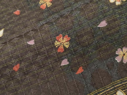 平和屋着物●上質な小紋　幽幻賛美　秘裳華伝　舞桜文　金彩　まるやま扱い　証紙付き　正絹　逸品　未使用　CABI0765gh