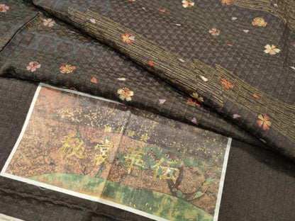 平和屋着物●上質な小紋　幽幻賛美　秘裳華伝　舞桜文　金彩　まるやま扱い　証紙付き　正絹　逸品　未使用　CABI0765gh