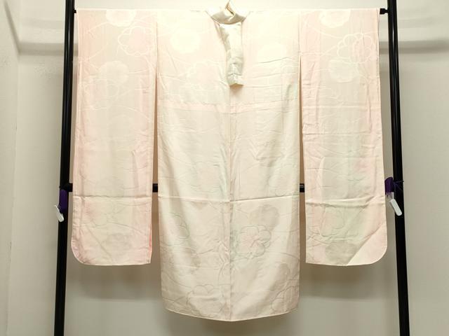 平和屋着物●振袖用長襦袢　袷　舞梅地紋　暈し染め　正絹　逸品　CABI0767gh