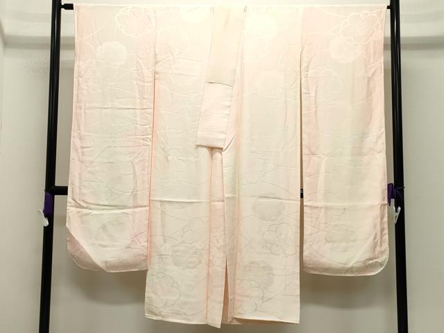 平和屋着物●振袖用長襦袢　袷　舞梅地紋　暈し染め　正絹　逸品　CABI0767gh