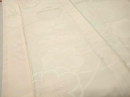 平和屋着物●振袖用長襦袢　袷　舞梅地紋　暈し染め　正絹　逸品　CABI0767gh