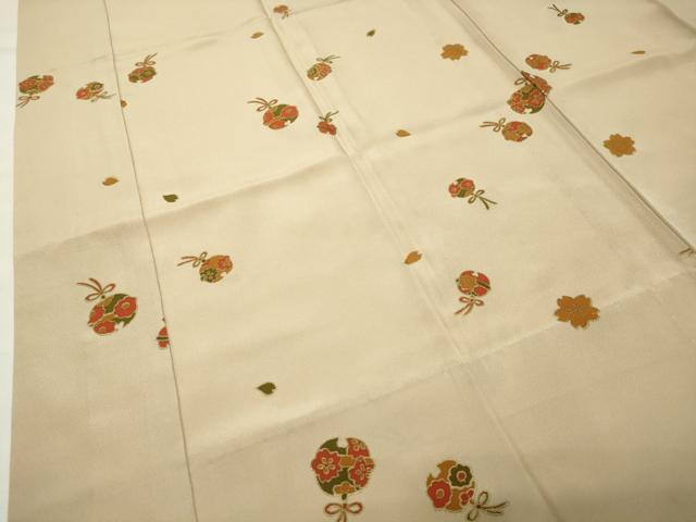 平和屋着物●長襦袢　無双仕立て　鈴　舞花文　金彩　正絹　逸品　CABI0768gh