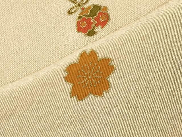 平和屋着物●長襦袢　無双仕立て　鈴　舞花文　金彩　正絹　逸品　CABI0768gh