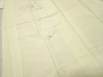 平和屋着物●中国三大刺繍　スワトウ刺繍　総刺繍　長襦袢　袷　飛鶴松竹梅文　銀糸　正絹　逸品　CABI0769gh