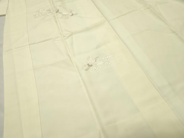 平和屋着物●中国三大刺繍　スワトウ刺繍　総刺繍　長襦袢　袷　飛鶴松竹梅文　銀糸　正絹　逸品　CABI0769gh