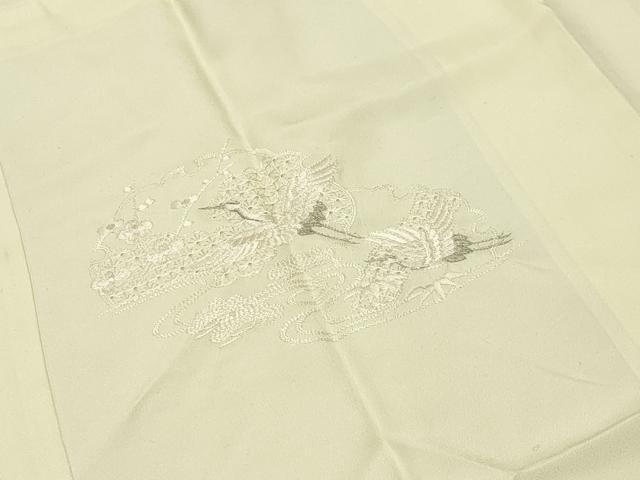 平和屋着物●中国三大刺繍　スワトウ刺繍　総刺繍　長襦袢　袷　飛鶴松竹梅文　銀糸　正絹　逸品　CABI0769gh