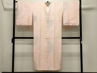 平和屋着物●長襦袢　袷　絞り　舞花文　暈し染め　正絹　逸品　CABI0770gh