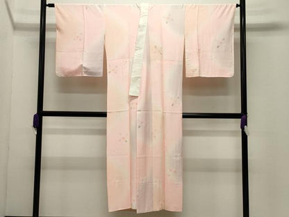 平和屋着物●長襦袢　袷　絞り　舞花文　暈し染め　正絹　逸品　CABI0770gh