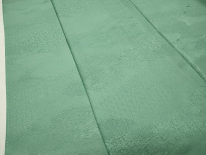 平和屋着物●上質な色無地　雲重ね吉祥地紋　薄青色　正絹　逸品　未使用　CABI0773gh