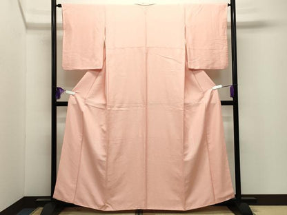 平和屋着物●上質な色無地　紋意匠　一斤染色　正絹　逸品　CABI0774gh