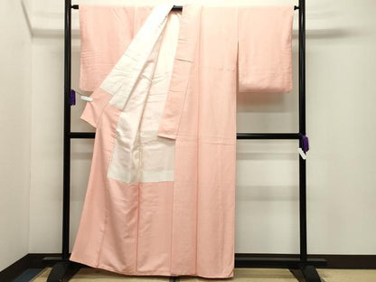 平和屋着物●上質な色無地　紋意匠　一斤染色　正絹　逸品　CABI0774gh